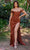 Cinderella Divine 7492C - Cowl Neck Sheath Evening Gown Evening Dresses 18 / Sienna