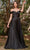 Cinderella Divine 7493 - Off Shoulder Faux-Wrap Evening Gown Evening Dresses 2 / Black