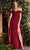 Cinderella Divine 7493 - Off Shoulder Faux-Wrap Evening Gown Evening Dresses 2 / Burgundy