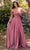 Cinderella Divine 7493 - Off Shoulder Faux-Wrap Evening Gown Evening Dresses 2 / Mauve Rose