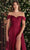 Cinderella Divine 7493 - Off Shoulder Faux-Wrap Evening Gown Evening Dresses