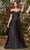 Cinderella Divine 7493C - A-Line Evening Off Shoulder Evening Dress Evening Dresses 18 / Black