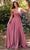 Cinderella Divine 7493C - A-Line Evening Off Shoulder Evening Dress Evening Dresses 18 / Mauve Rose