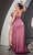 Cinderella Divine 7494 - Deep V-Neck Satin Evening Gown Evening Dresses 2 / Mauve Rose