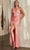 Cinderella Divine 7495 - Sheath Gown with Corset Bodice Prom Dresses 2 / Lt Coral