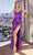 Cinderella Divine 7495 - Sheath Gown with Corset Bodice Prom Dresses 2 / Purple