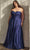 Cinderella Divine 7496C - Knotted Bodice Sweetheart Gown Evening Dresses 16 / Navy