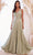 Cinderella Divine 7497 - V-Neck Prom Dress with Knotted Ruching Prom Dresses 2 / Sage