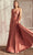 Cinderella Divine 7497 - V-Neck Prom Dress with Knotted Ruching Prom Dresses 2 / Sienna