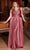 Cinderella Divine 7497 - V-Neck Prom Dress with Knotted Ruching Prom Dresses