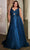 Cinderella Divine 7497 - V-Neck Prom Dress with Knotted Ruching Prom Dresses