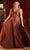 Cinderella Divine 7497 - V-Neck Prom Dress with Knotted Ruching Prom Dresses