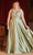 Cinderella Divine 7497C - V-Neck Knot Detail Evening Dress Evening Dresses 16 / Sage