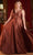 Cinderella Divine 7497C - V-Neck Knot Detail Evening Dress Evening Dresses 16 / Sienna