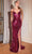 Cinderella Divine B1141 - Sheath Dress with Sparkling Pailette Detailing Prom Dresses 2 / Fuchsia