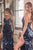 Cinderella Divine B1141 - Sheath Dress with Sparkling Pailette Detailing Prom Dresses 2 / Navy