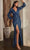 Cinderella Divine B8422 - Faux Wrap Prom Dress with Sequin Detailing Mother of the Bride Dresses XS / Lapis Blue