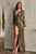 Cinderella Divine B8422 - Faux Wrap Prom Dress with Sequin Detailing Mother of the Bride Dresses XS / Olive