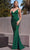 Cinderella Divine BD4001 - Glittered V-Neck Evening Gown Evening Dresses XS / Emerald