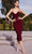 Cinderella Divine BD7027 - Sweetheart Ruched Evening Gown Cocktail Dresses XS / Bordeaux