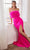 Cinderella Divine C141 - Feather Embellished Two-Piece Gown Prom Dresses 2 / Fuchsia