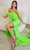 Cinderella Divine C141 - Feather Embellished Two-Piece Gown Prom Dresses 2 / Neon Green