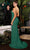 Cinderella Divine C142 - High Slit Draped Evening Gown Prom Dresses 4 / Neon Green