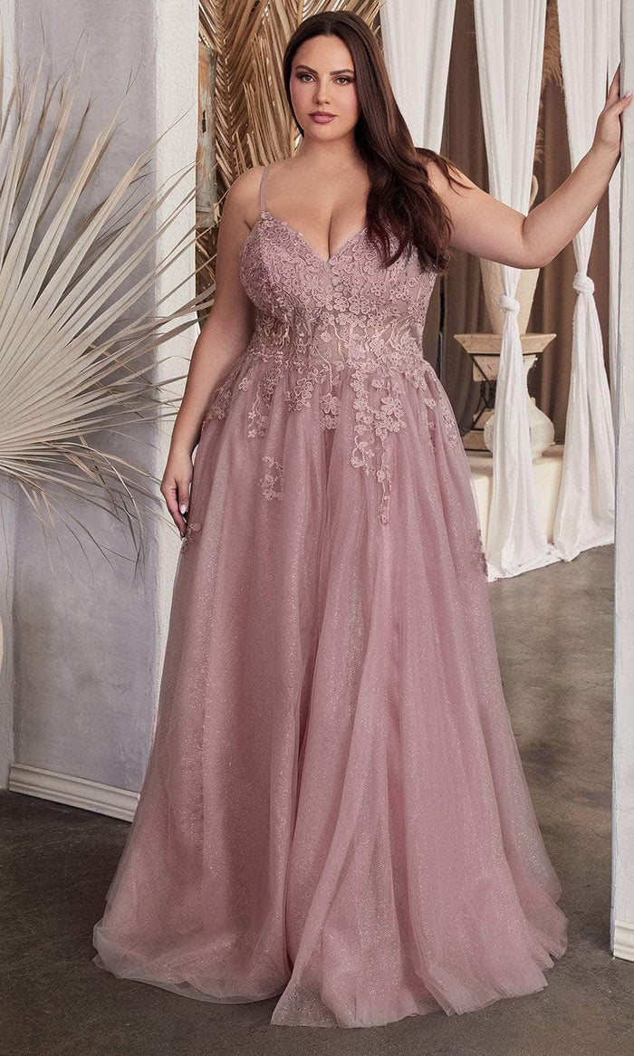 Cinderella Divine C148C - Embroidered Sleeveless Prom Dress Prom Dresses 16 / Dusty Mauve