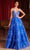 Cinderella Divine C152 - Plunging V-Neck Embroidered Ballgown Ball Gowns 2 / Deep Blue