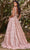 Cinderella Divine CB085 - Floral Embellished Deep V-Neck Ballgown Ball Gowns