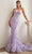 Cinderella Divine CB099 - Strapless Evening Gown with Butterfly Print Evening Dresses 2 / Lavender