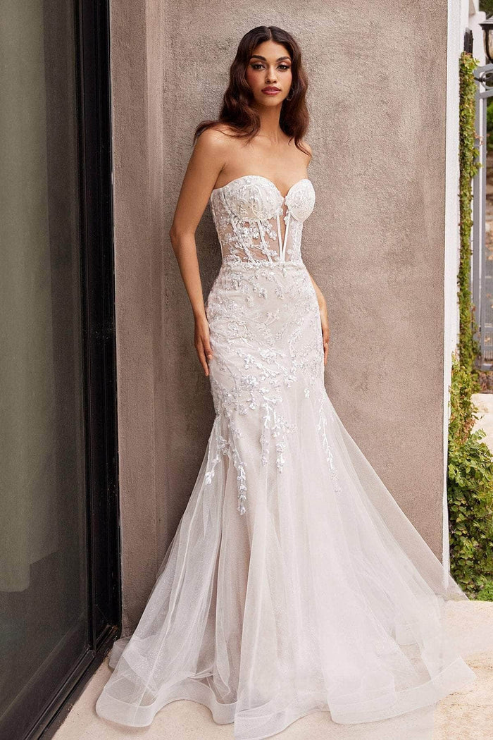 Cinderella Divine CB126W - Strapless Mermaid-Style Wedding Dress Bridal Dresses 2 / French White