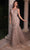 Cinderella Divine CB128 - Sheath Gown with Illusion Floral Appliques Evening Dresses 2 / Mink