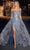 Cinderella Divine CB129 - Glitter Print Strapless Prom Gown Prom Dresses 2 / Smoky Blue