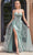 Cinderella Divine CB129 - Glitter Print Strapless Prom Gown Prom Dresses