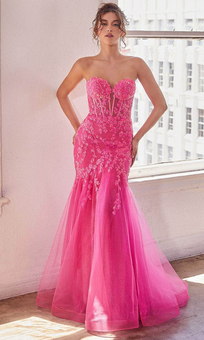 Cinderella Divine CB139 - Sparkling Sequin Gown Evening Dresses 2 / Hot Pink