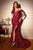 Cinderella Divine CC2164 - Off Shoulder Floral Appliqued Prom Dress Prom Dresses 2 / Burgundy