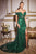 Cinderella Divine CC2164 - Off Shoulder Floral Appliqued Prom Dress Prom Dresses 2 / Emerald