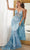 Cinderella Divine CC2189 - V Neck Mermaid Evening Dress Prom Dresses 2 / Blue