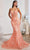 Cinderella Divine CC2189 - V Neck Mermaid Evening Dress Prom Dresses 2 / Neon Orange