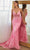 Cinderella Divine CC2189 - V Neck Mermaid Evening Dress Prom Dresses 2 / Neon Pink