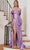 Cinderella Divine CC2197 - High Slit Satin Prom Dress Prom Dresses 2 / Lilac