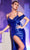 Cinderella Divine CC2197 - High Slit Satin Prom Dress Prom Dresses 2 / Royal