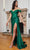 Cinderella Divine CC2212 - Off Shoulder Glitter Prom Dress Prom Dresses 6 / Emerald