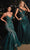 Cinderella Divine CC2253 - Mermaid Gown with Plunging Neckline and Godets Prom Dresses 2 / Emerald