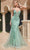 Cinderella Divine CC2253 - Mermaid Gown with Plunging Neckline and Godets Prom Dresses 2 / Sage