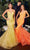 Cinderella Divine CC2279 - Glitter V Neck Evening Gown Prom Dresses 2 / Orange