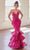 Cinderella Divine CC2288 - Mermaid Prom Dress with 3D Floral Details Prom Dresses 2 / Fuchsia