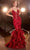 Cinderella Divine CC2288 - Mermaid Prom Dress with 3D Floral Details Prom Dresses 2 / Red