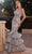 Cinderella Divine CC2288 - Mermaid Prom Dress with 3D Floral Details Prom Dresses 2 / Silver-Nude